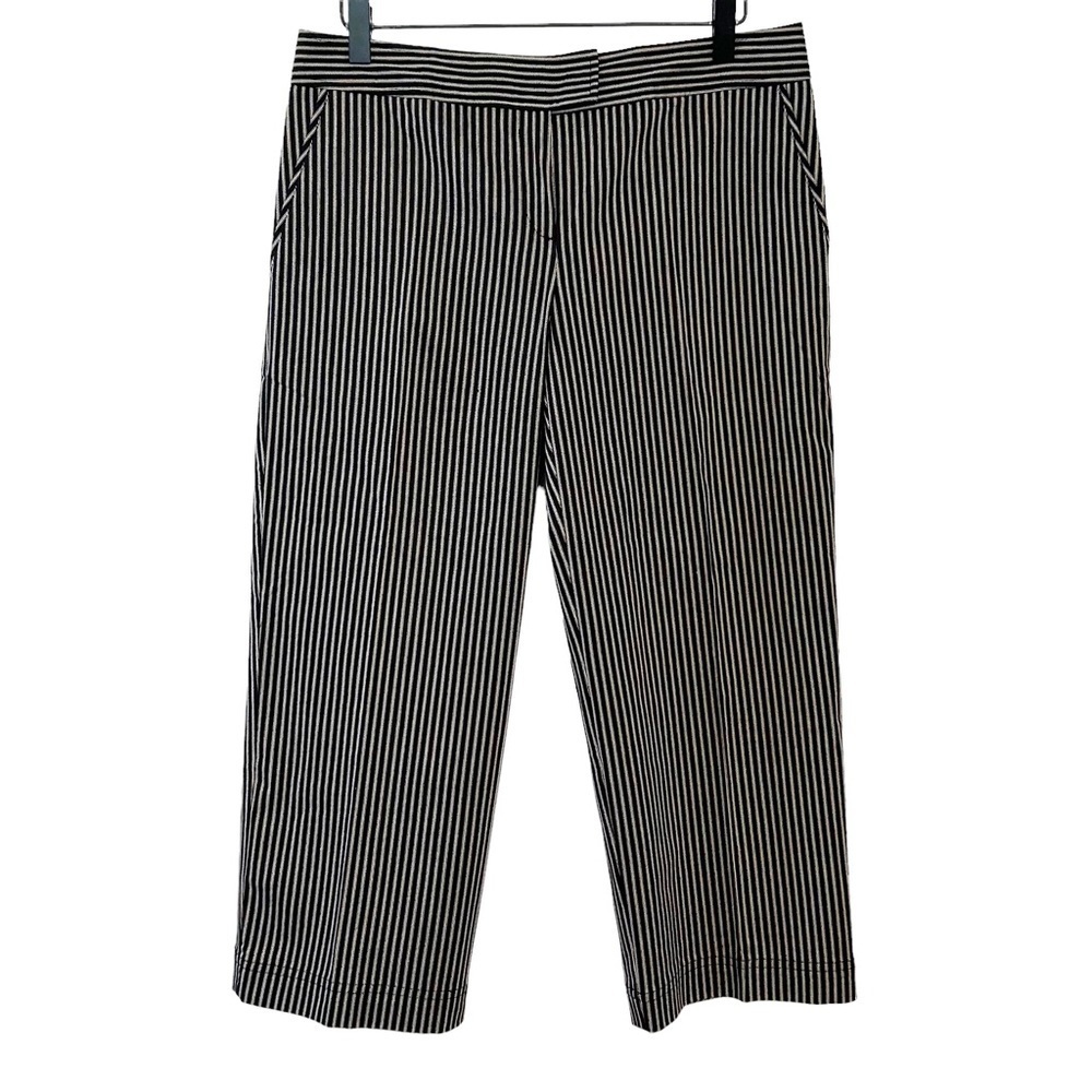 IZOD Stretch 22” Tech Golf Capri Pants Women’s SZ 4 in Black Tan Striped NEW‎